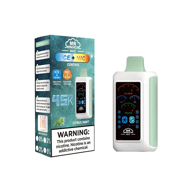 Mr Nic Nice 45000 Puffs Vape Pens Vs Fluum Box 45000 Puff Digital Box Vapes E Cig Disposable Vape Pen dengan Skrin Paparan