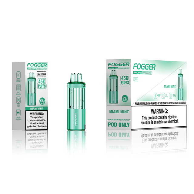 FOGGER VAPE 45000 Puffs Genopfyldelige Erstatning Pods Engangs Vape Refill Pods, h&oslash;jkapacitets Vape Erstatnings Pods til FOGGER VAPE